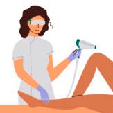 Laser hair removal treatment illustration